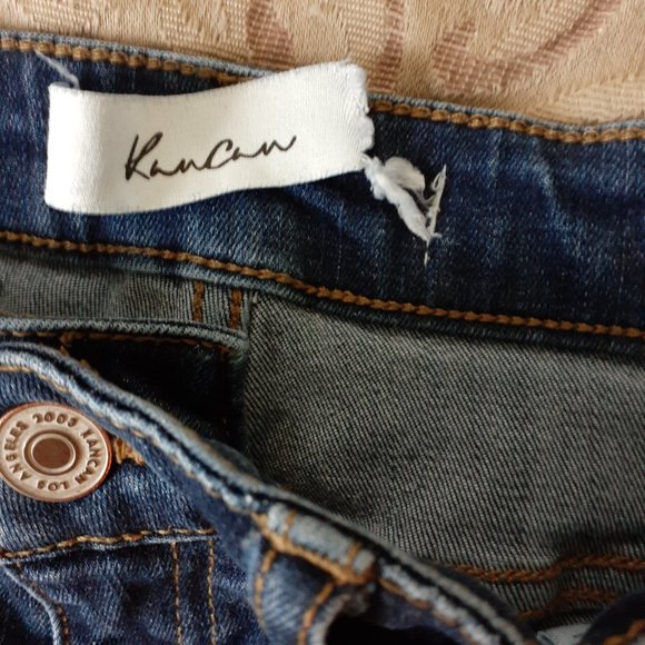 Kancan Dark Wash Distressed and Fringed Ankle Jeans - Size 5/26L - Picture 7 of 12